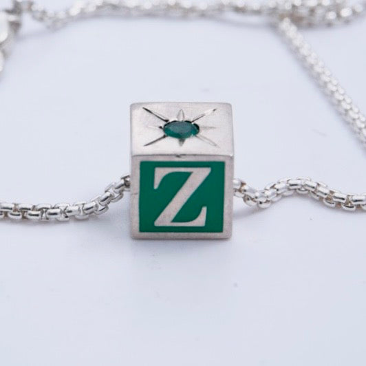 Sterling Silver Alphabet Block+++++++++++++++++++++++++